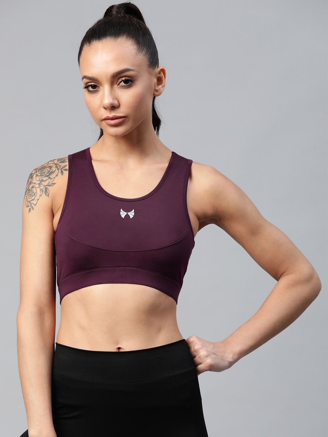 skyria Purple Workout Bra Full Coverage Price in India