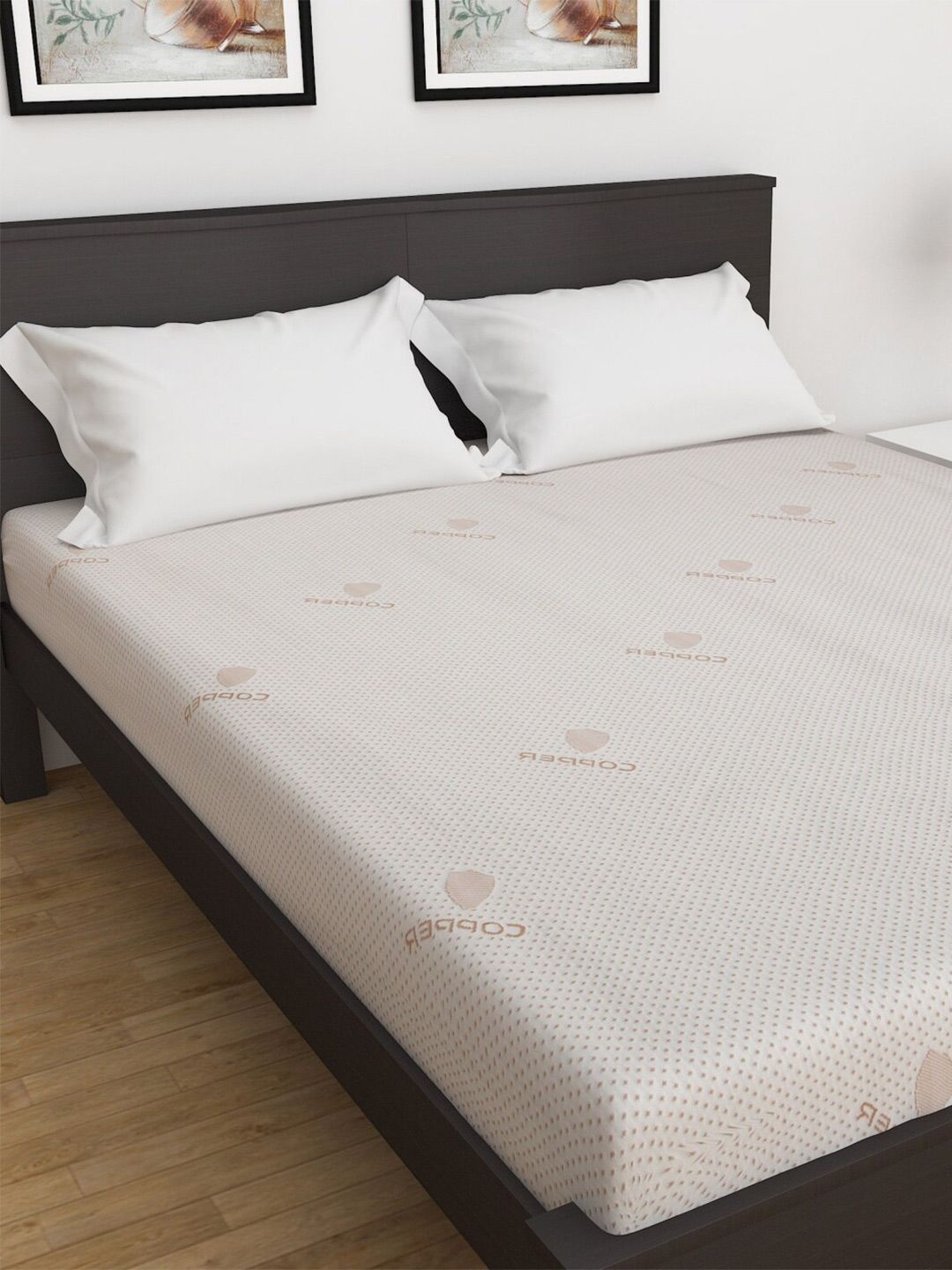 Home Centre White & Beige Healthy Living King Size Mattress Topper Price in India