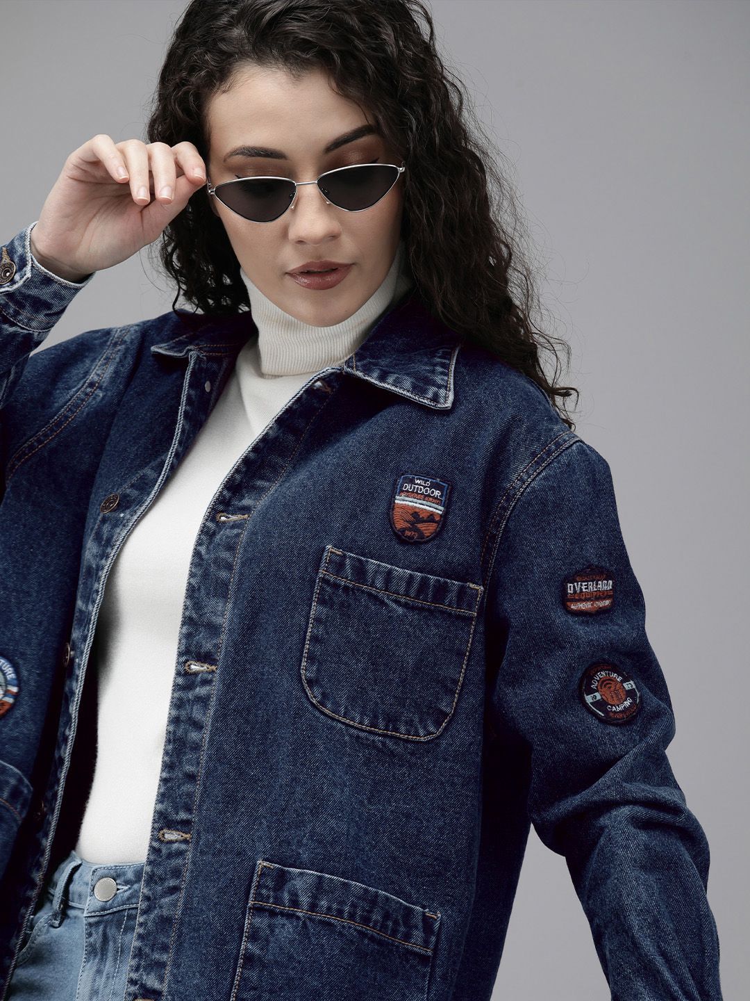 Roadster Women Blue Denim Jacket Price in India