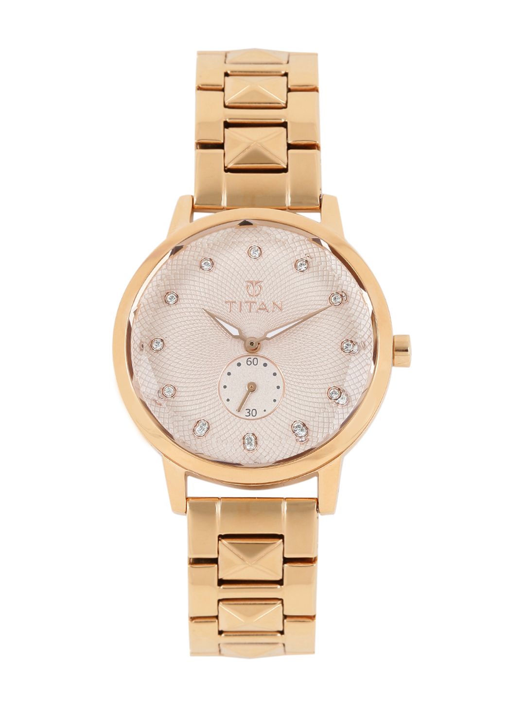 Titan Women Rose Gold-Toned Swarovski Analogue Watch 95037WM01J Price in India