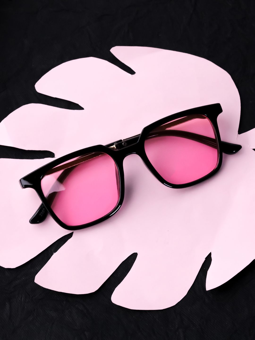 Spiky Kids Pink Lens & Black Square Sunglasses 2957_BLK_PINK-Black