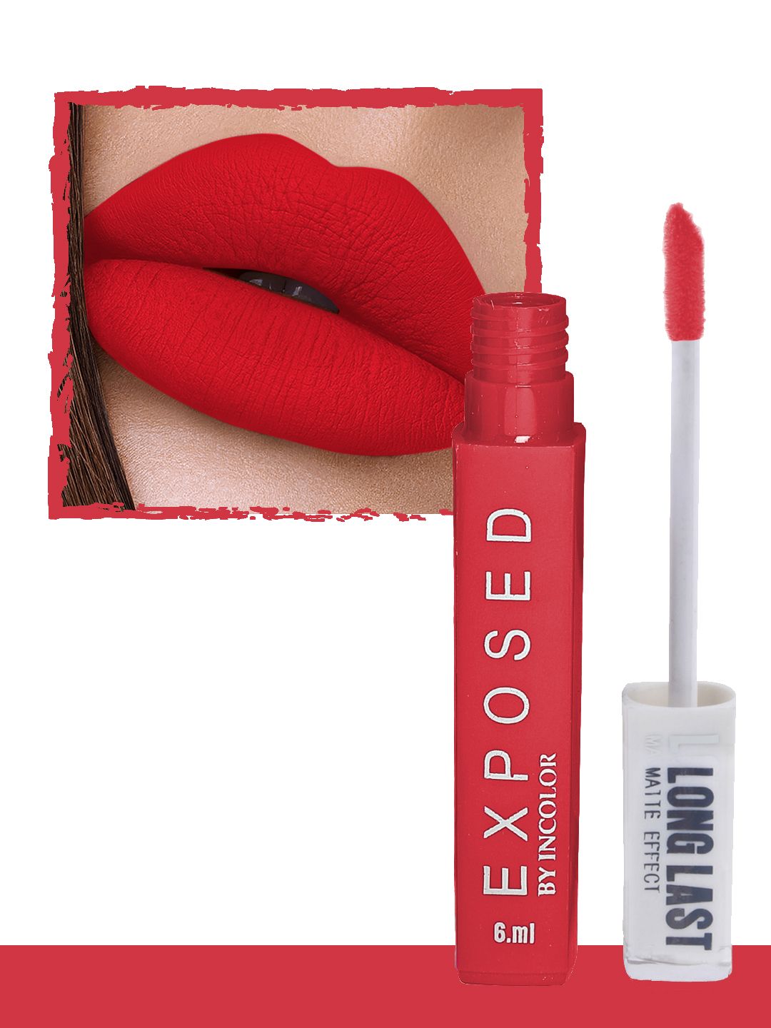 INCOLOR Red Long Last Matte Effect Lip gloss 6 ml Price in India