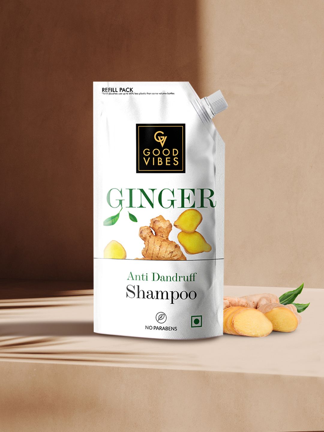 Good Vibes Transparent Ginger Anti Dandruff Shampoo Refill Pack 750 ml Price in India