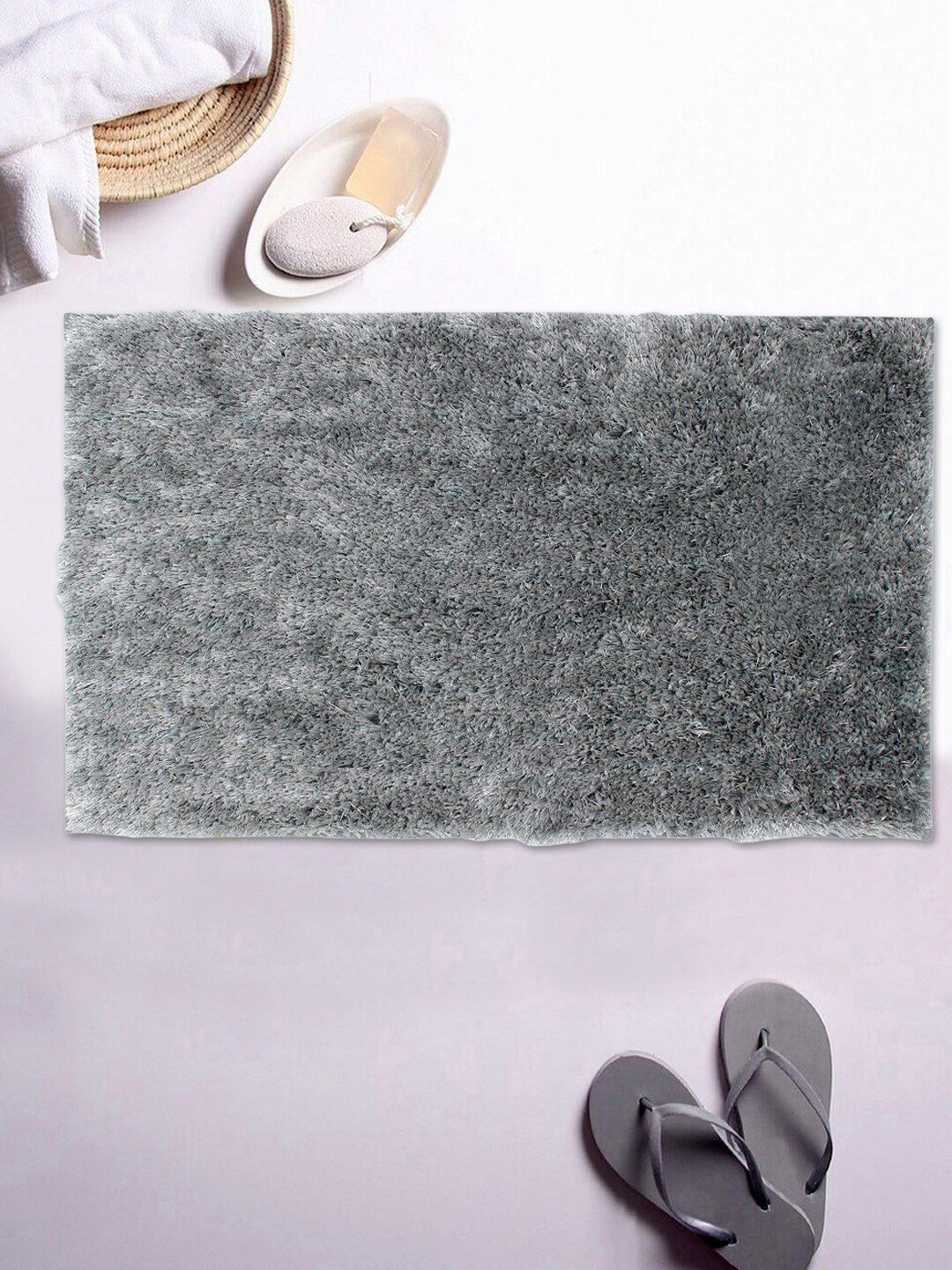 AVI Living Grey Shimmer 2350 GSM Anti-Slip Rug Price in India