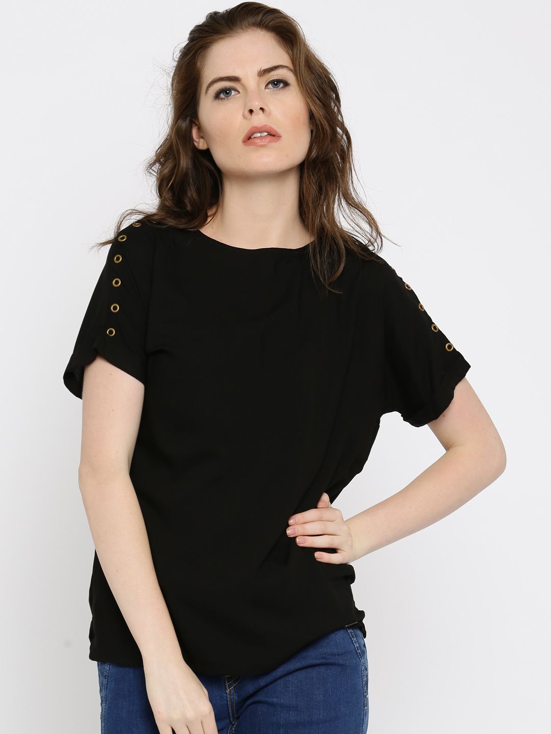 Roadster Women Black Solid Top