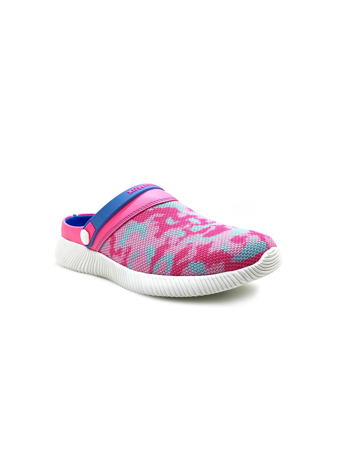 KazarMax Women Pink & Blue Printed Clogs Price in India