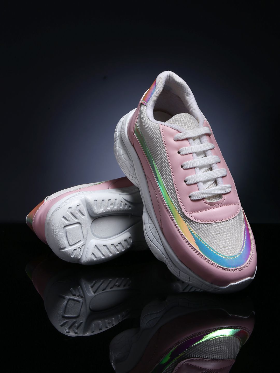 DEAS Women Pink & White Colourblocked Casual Shoes Price in India