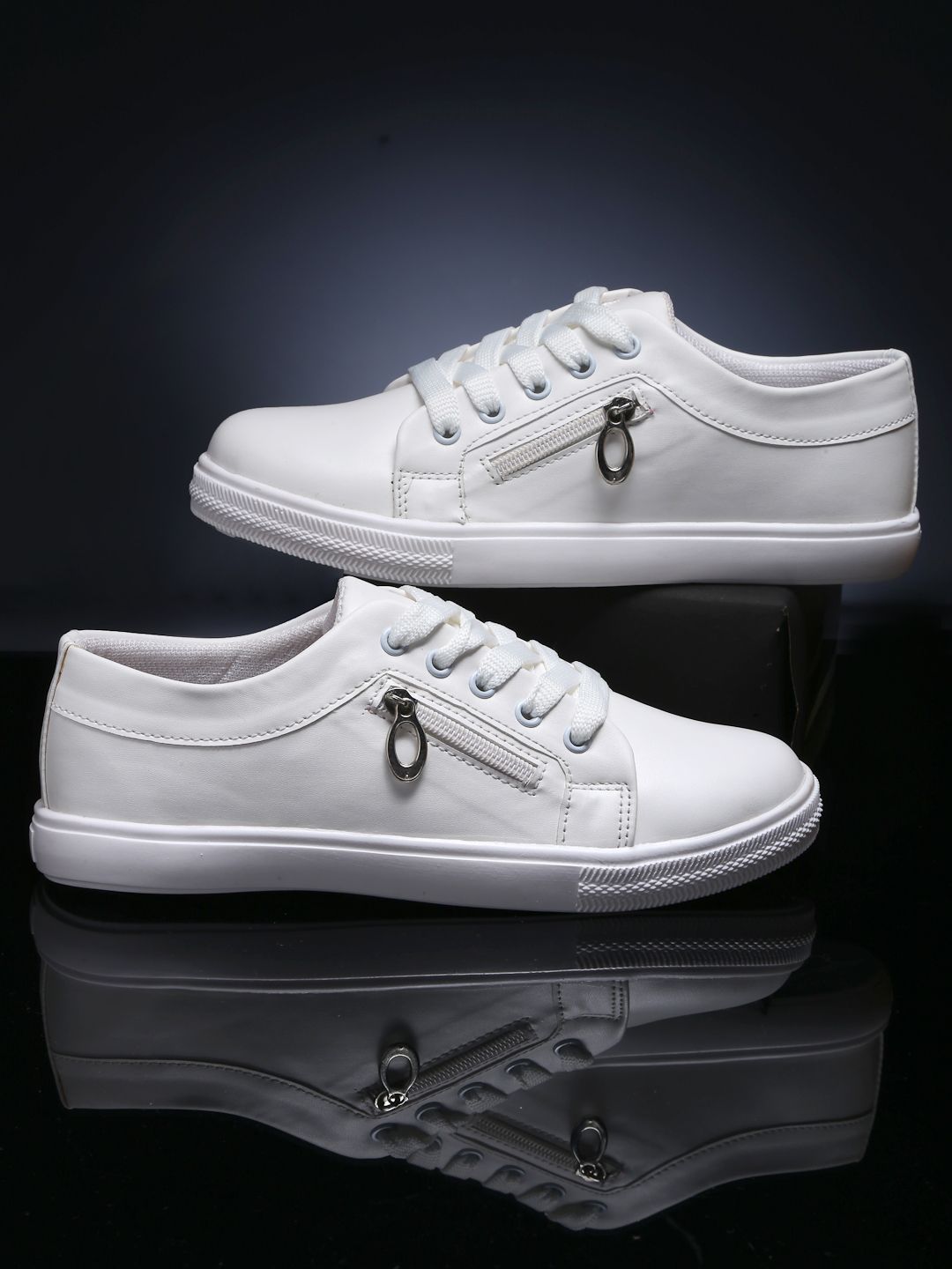 DEAS Women White Solid Casual Sneakers Price in India