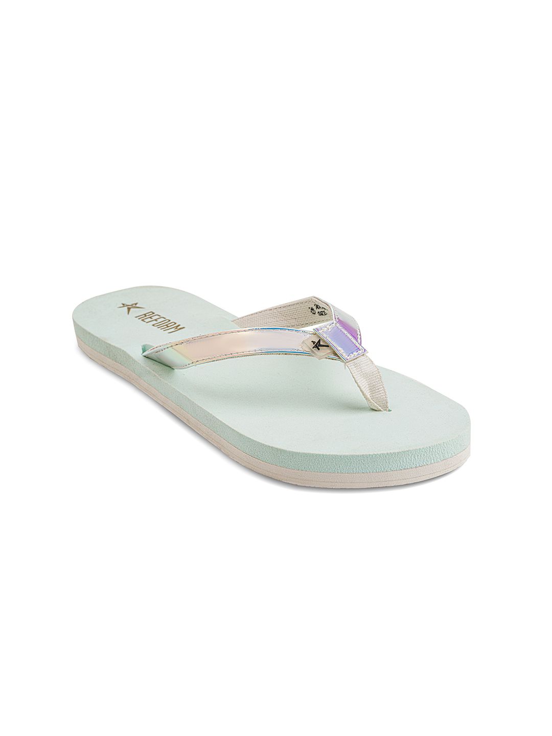 REFOAM Women Green Rubber Thong Flip-Flops Price in India