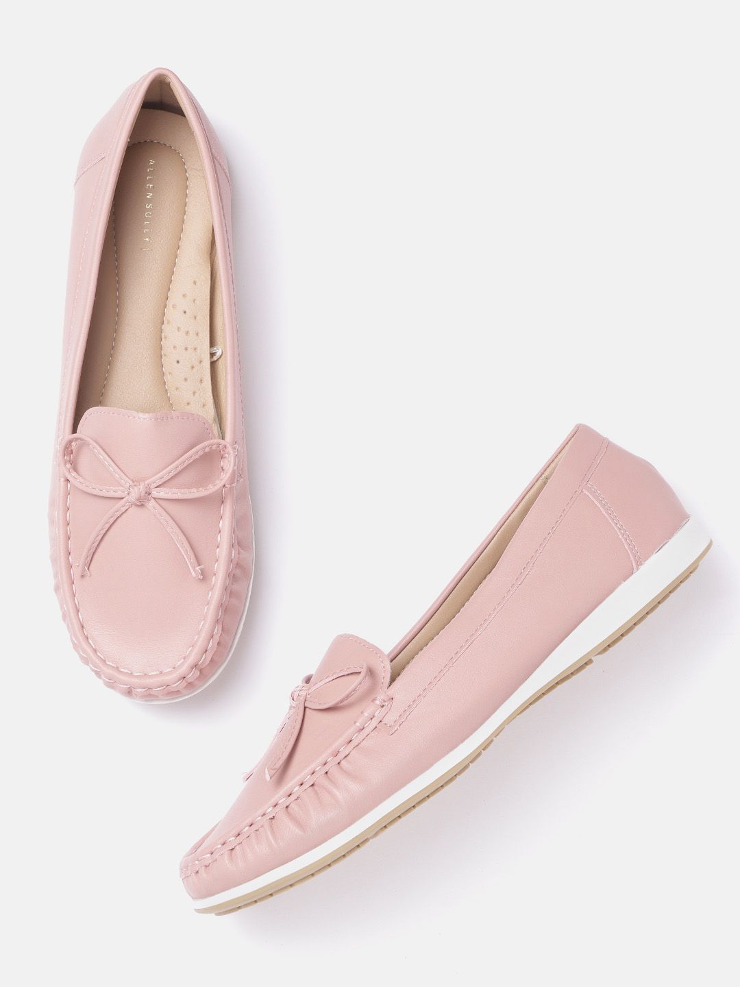 Allen Solly Women Pink Solid Loafers with Bow Detail Price in India