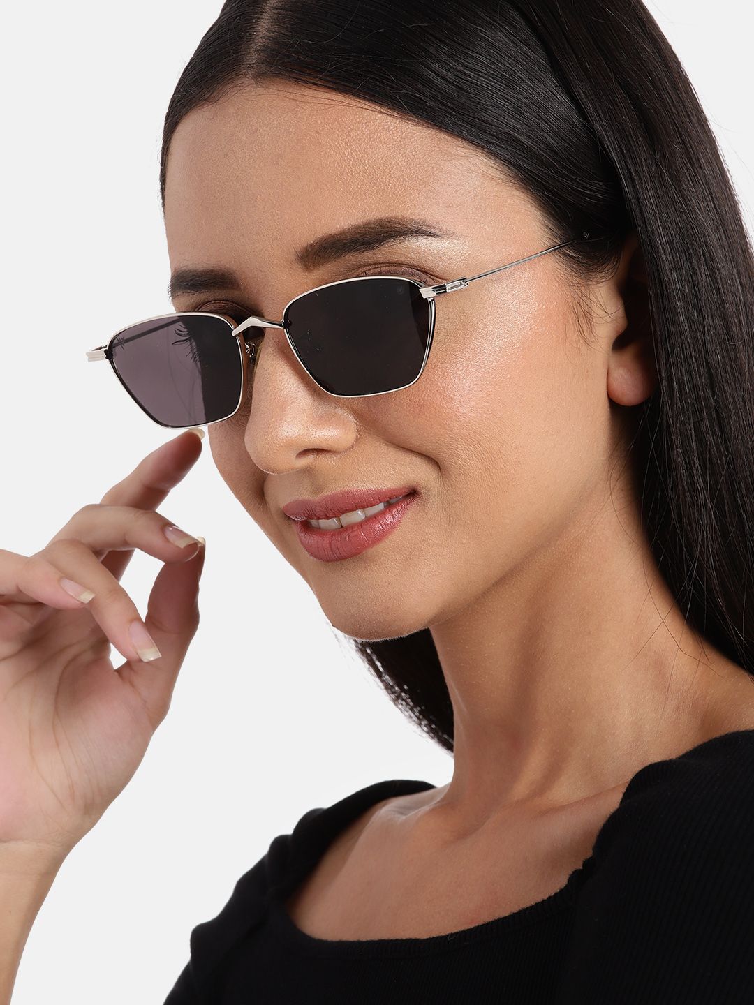 Voyage Women Black Lens Rectangle Sunglasses with UV Protected Lens B80389MG3456C Price in India