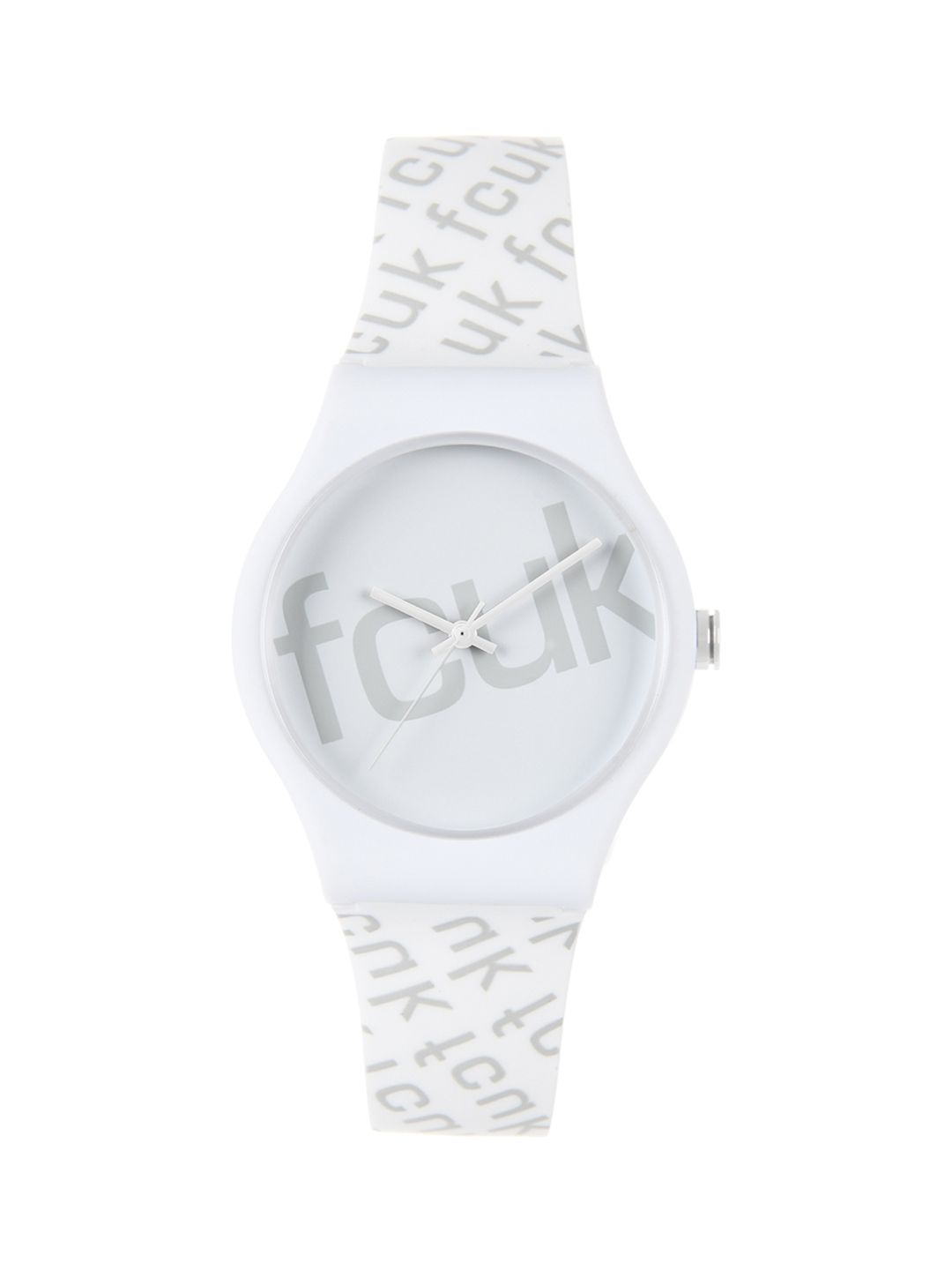 FCUK Unisex White Embellished Dial & White Bracelet Style Straps Analogue Watch Price in India