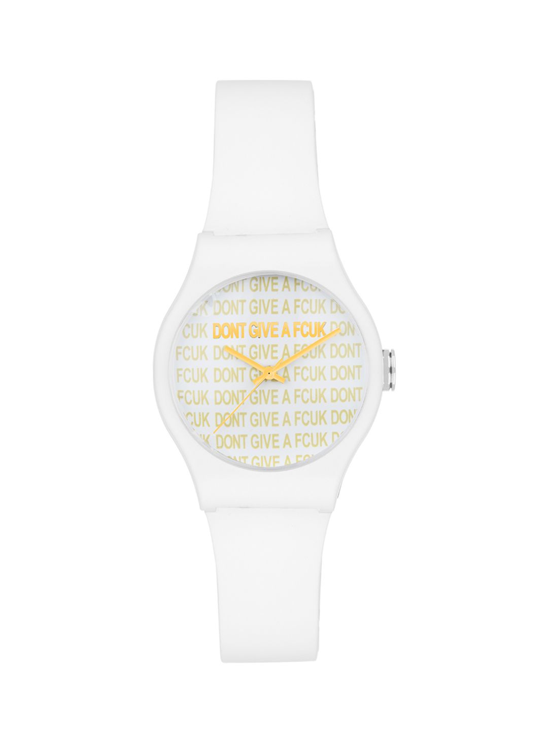 FCUK Unisex White Printed Dial & White Straps Analogue Watch FC173W Price in India