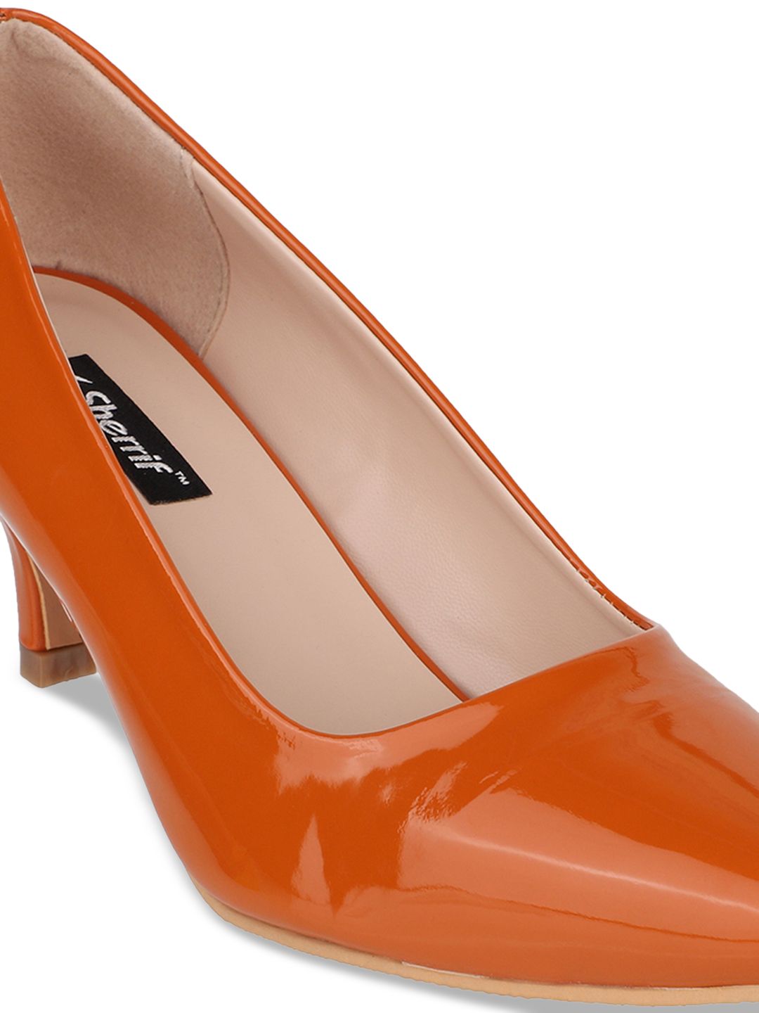 Buy Sherrif Shoes Orange Kitten Heeled Pumps - Heels for Women