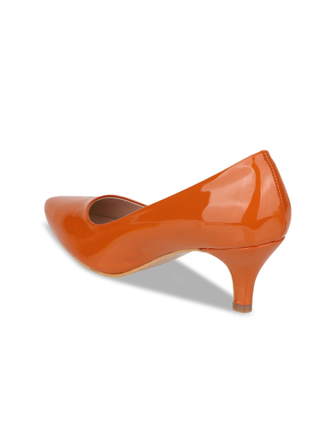 Buy Sherrif Shoes Orange Kitten Heeled Pumps - Heels for Women