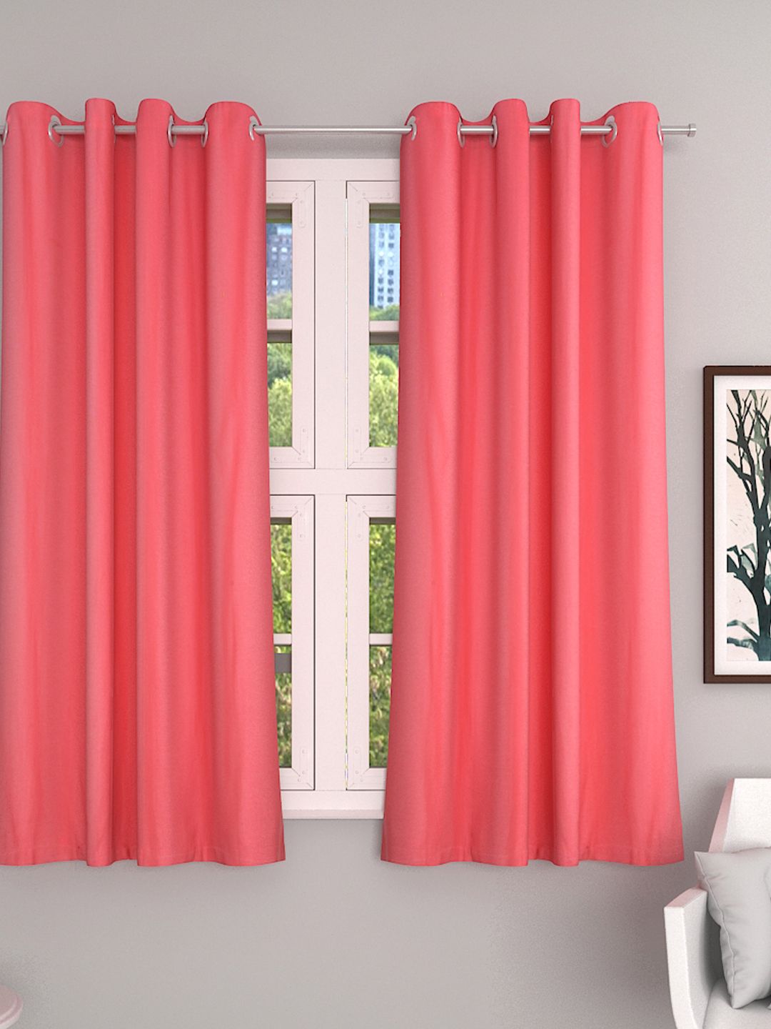 Soumya Pink Premium Cotton Window Curtain Price in India