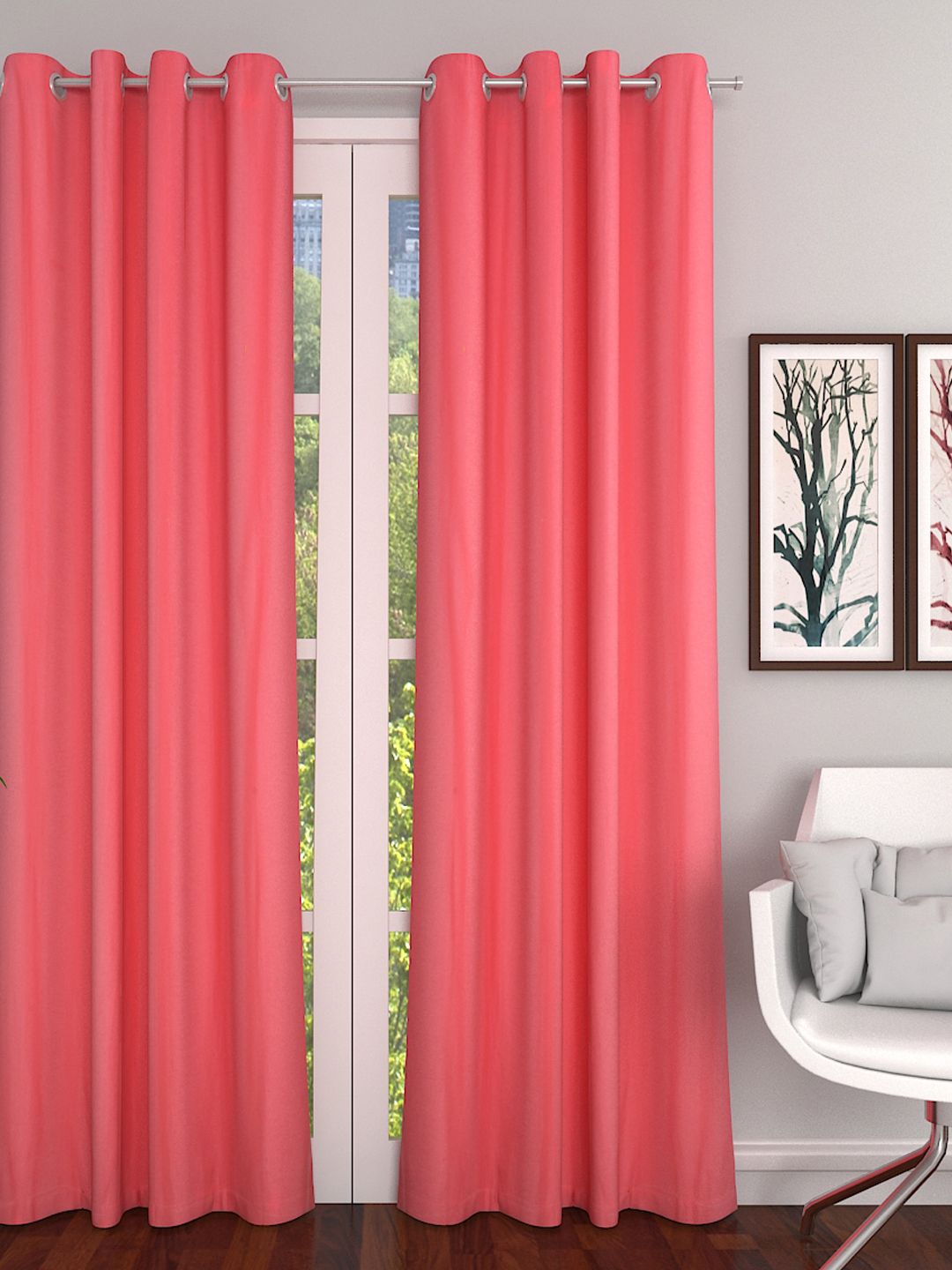 Soumya Pink Premium Cotton Door Curtain Price in India