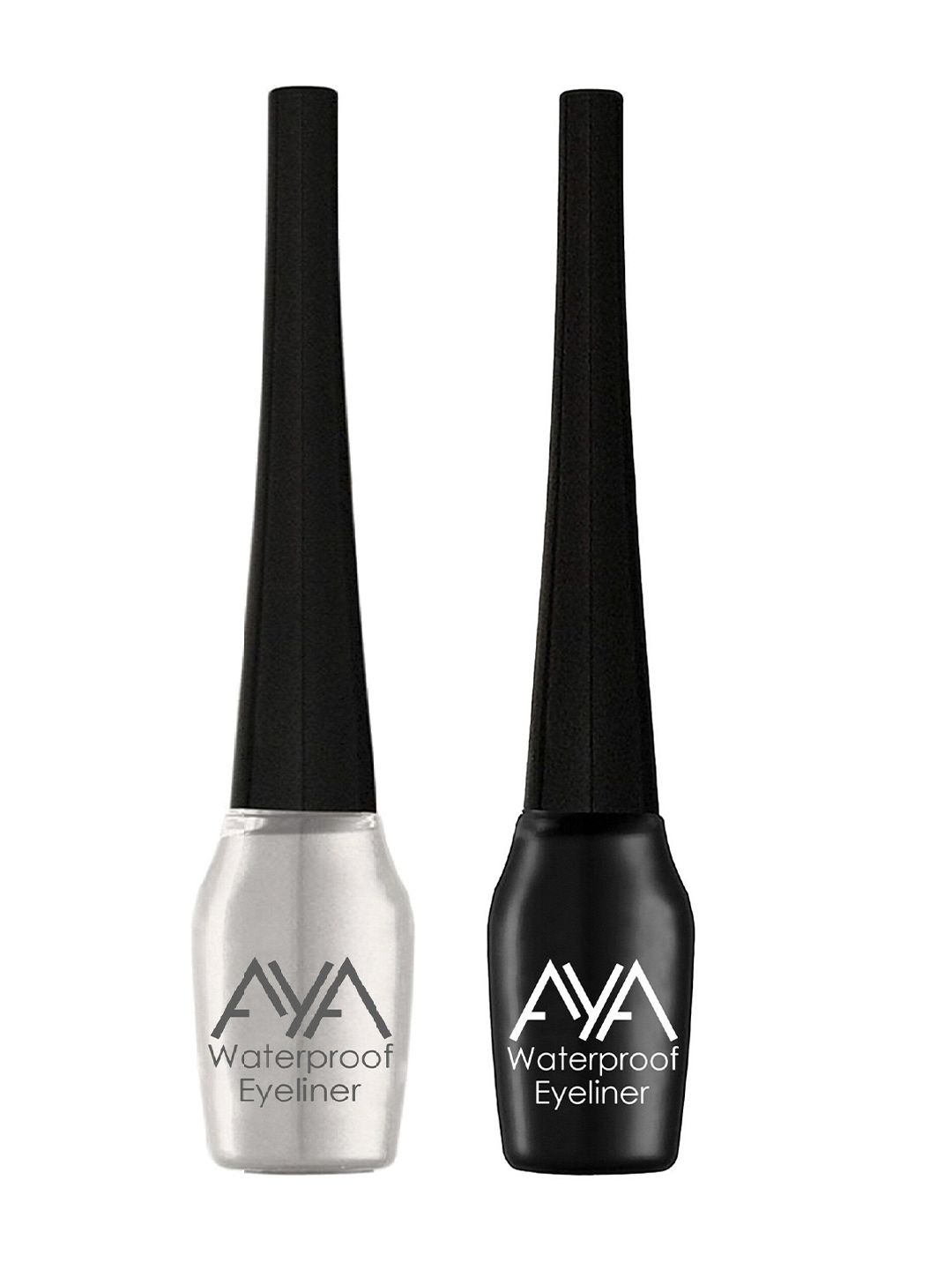 AYA Women Black & Silver Set of 2 Waterproof Liquid Eyeliner Price in India