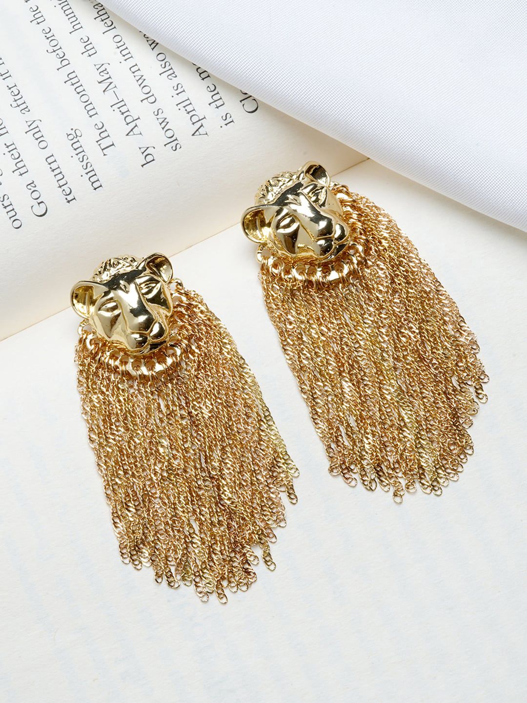 JOKER & WITCH Gold Contemporary Drop Earrings Price in India