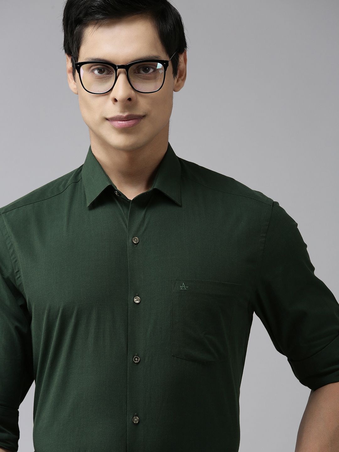 Arrow Men Green Slim Fit Opaque Formal Shirt