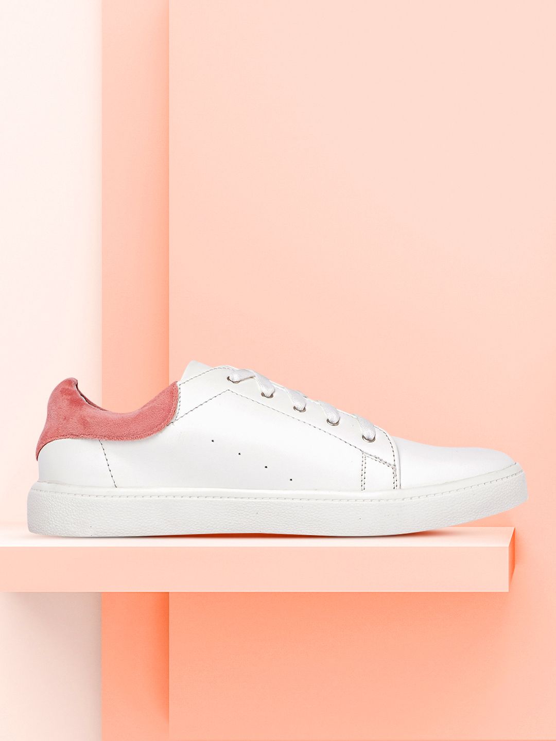 Mast & Harbour Women White Solid Sneakers Price in India