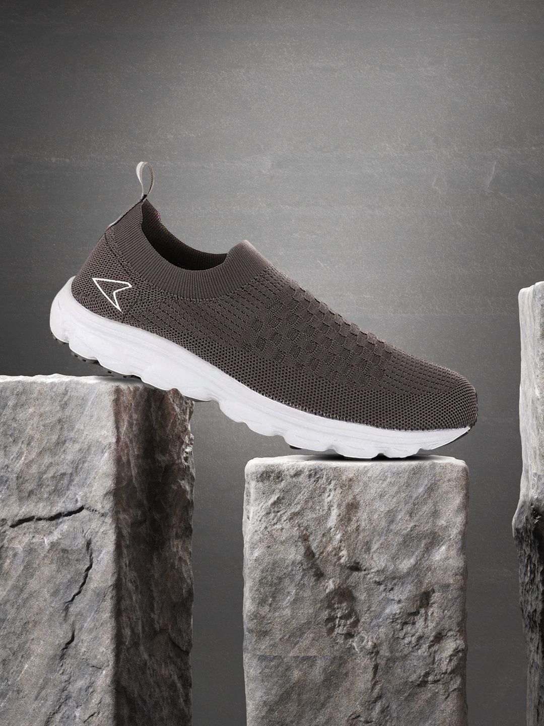 Power Men Grey Textile Running Non-Marking Shoes
