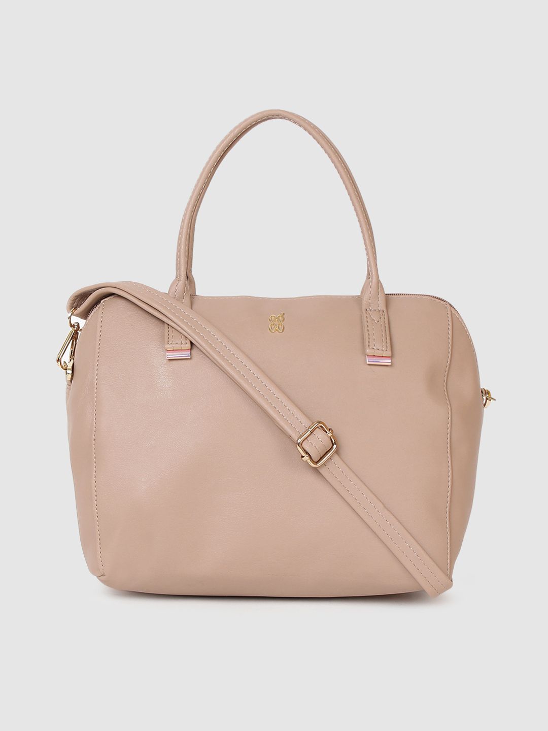 Baggit Beige Structured Handheld Bag Price in India