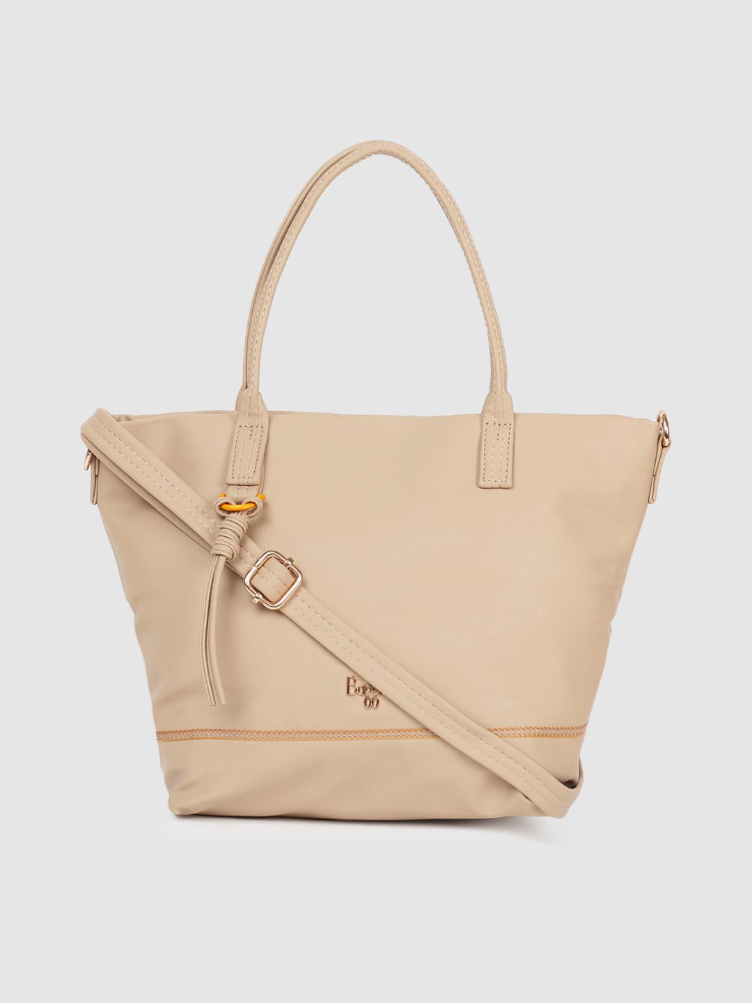 Baggit Beige Structured Handheld Bag with Tassel Price in India