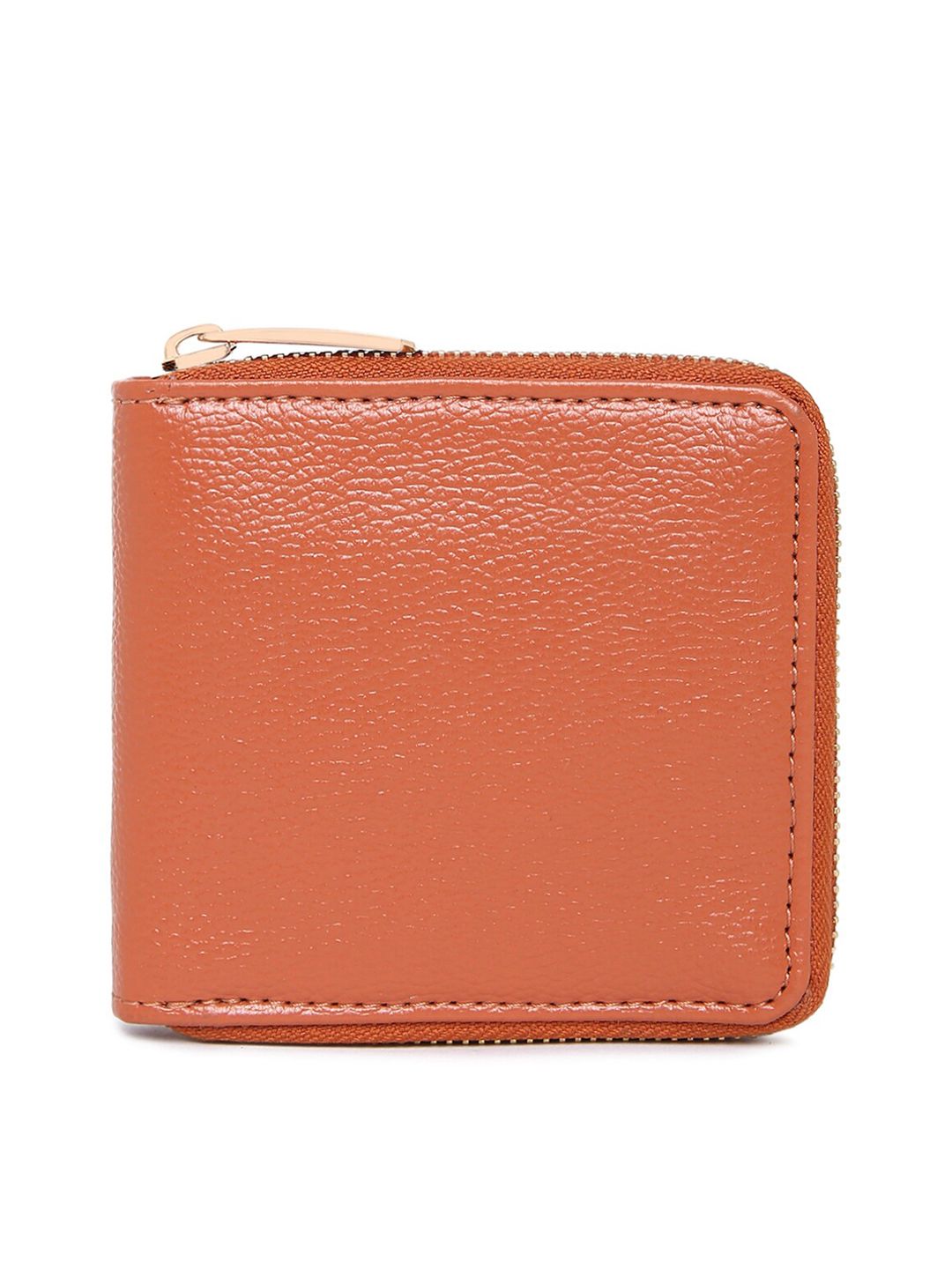 KLEIO Women Tan Textured PU Zip Around Wallet Price in India