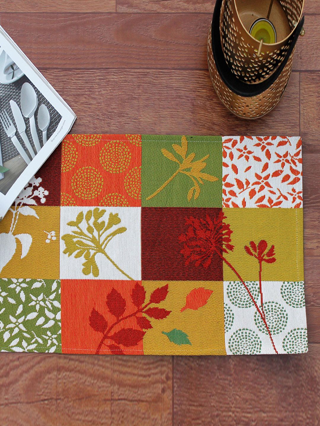 AVI Living Set Of 4 Green & Yellow Checked Table Placemats Price in India