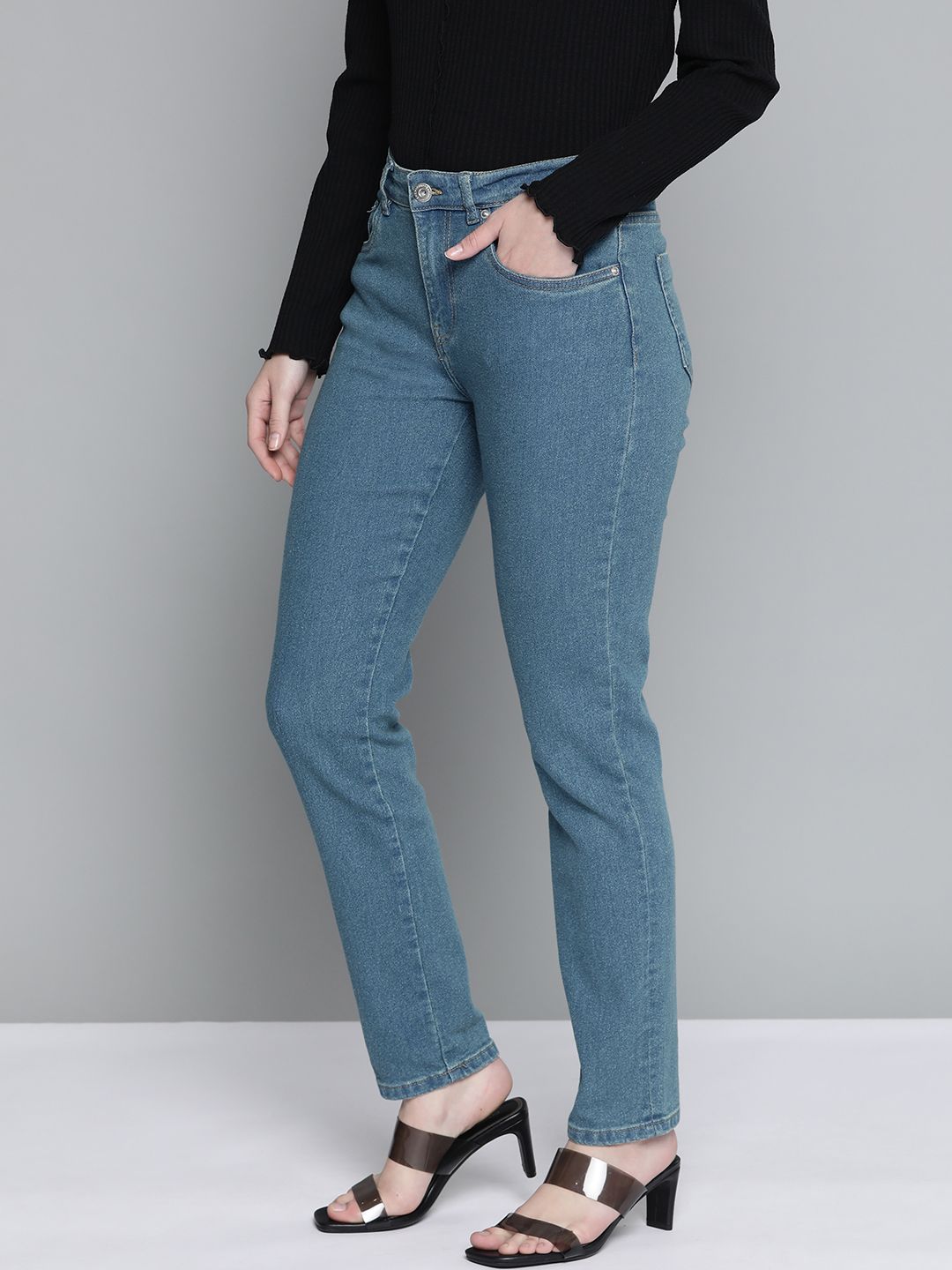 Chemistry Women Blue Slim Fit  Stretchable Jeans Price in India