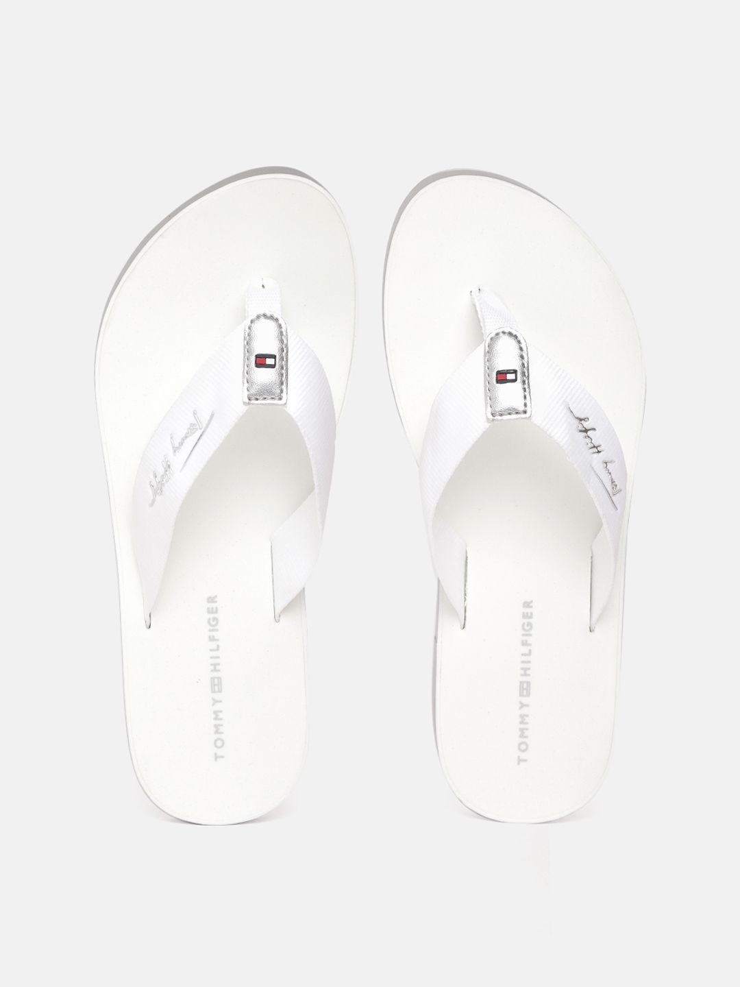 Tommy Hilfiger Women White Thong Flip-Flops Price in India