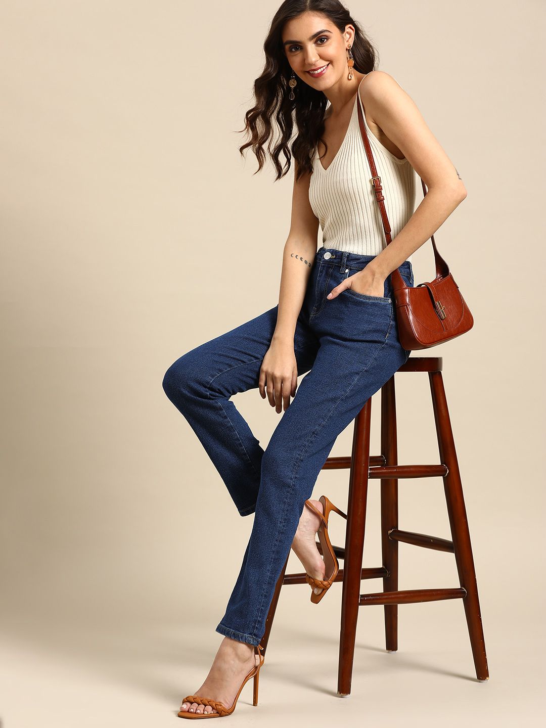 all about you Women Navy Blue Slim Fit Stretchable Jeans Price in India