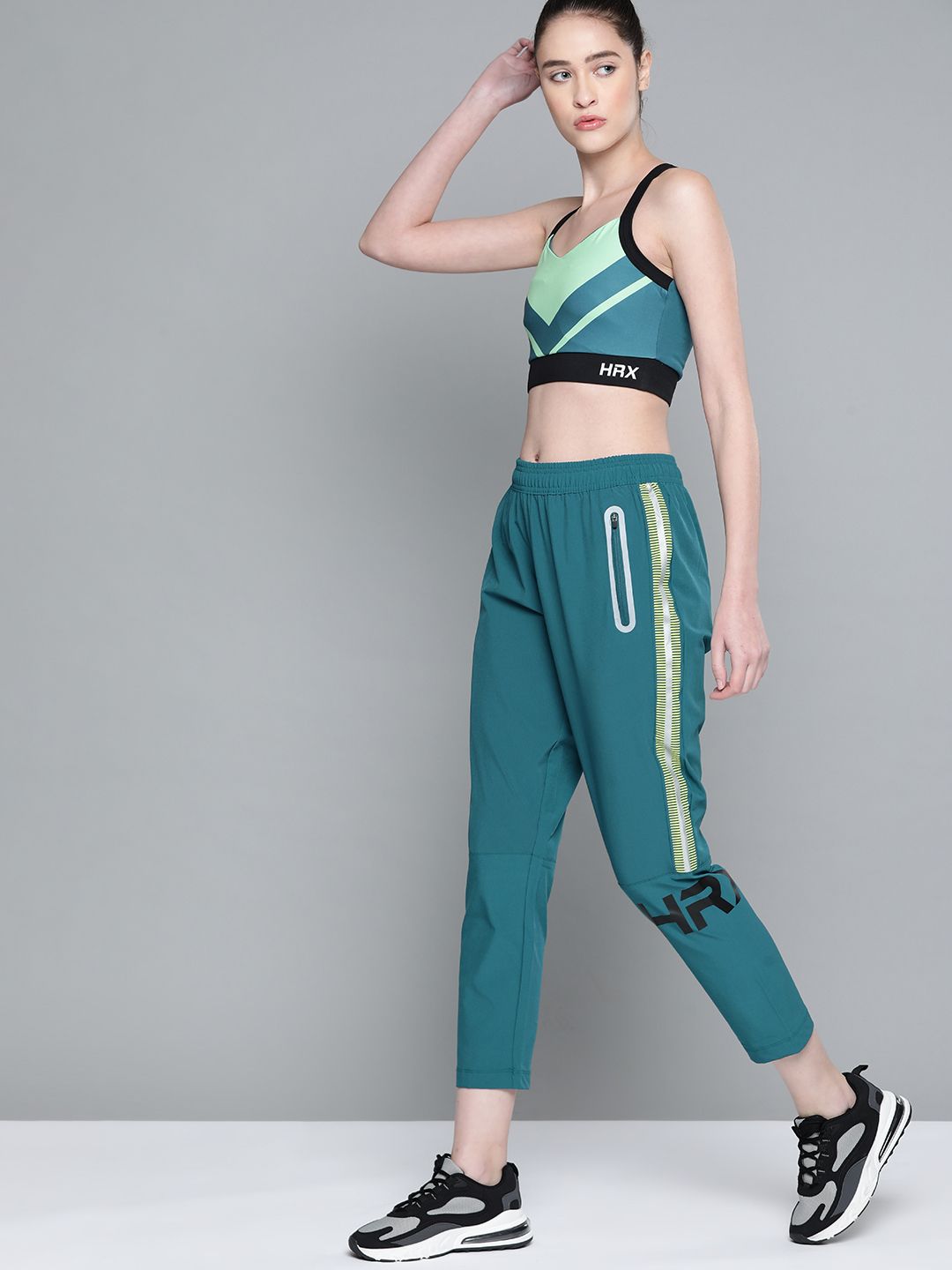 HRX By Hrithik Roshan Running Women Blue Coral Rapid-Dry colourblock Track Pants Price in India