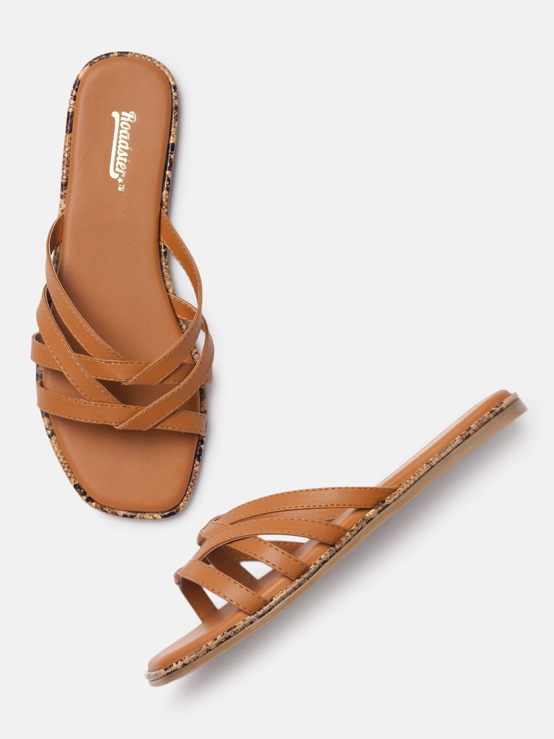 Roadster Women Brown Solid Open Toe Flats Price in India
