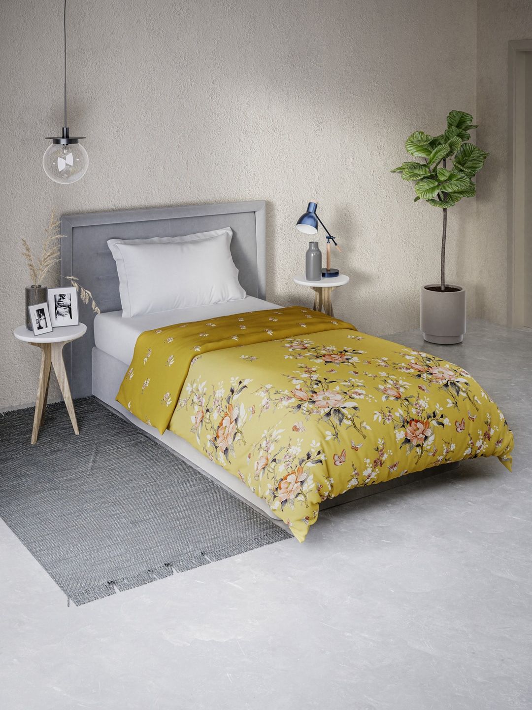 DDecor Yellow Mild Winter 150 GSM Single Bed Comforter Price in India