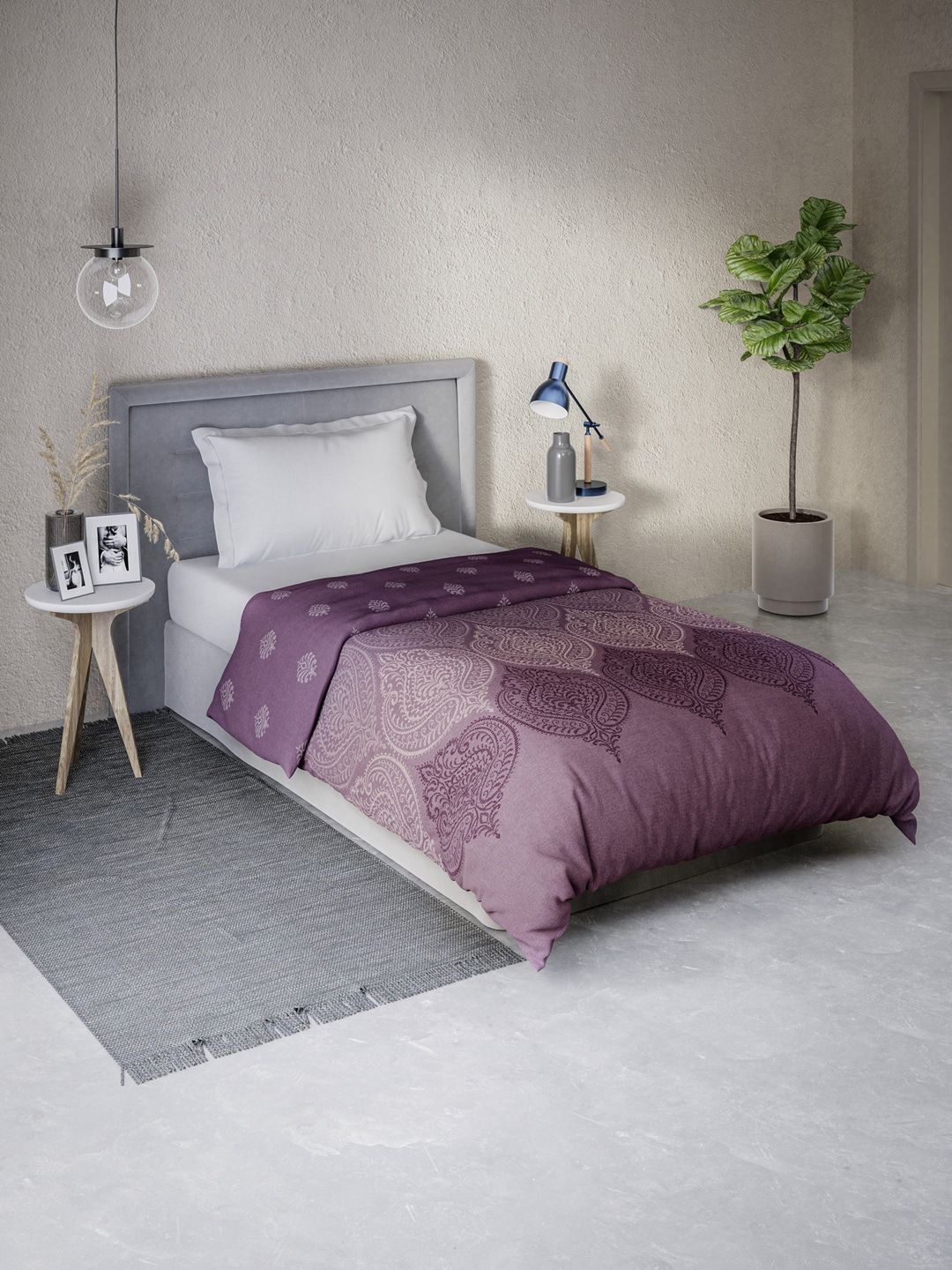 DDecor Purple Mild Winter 150 GSM Single Bed Comforter Price in India