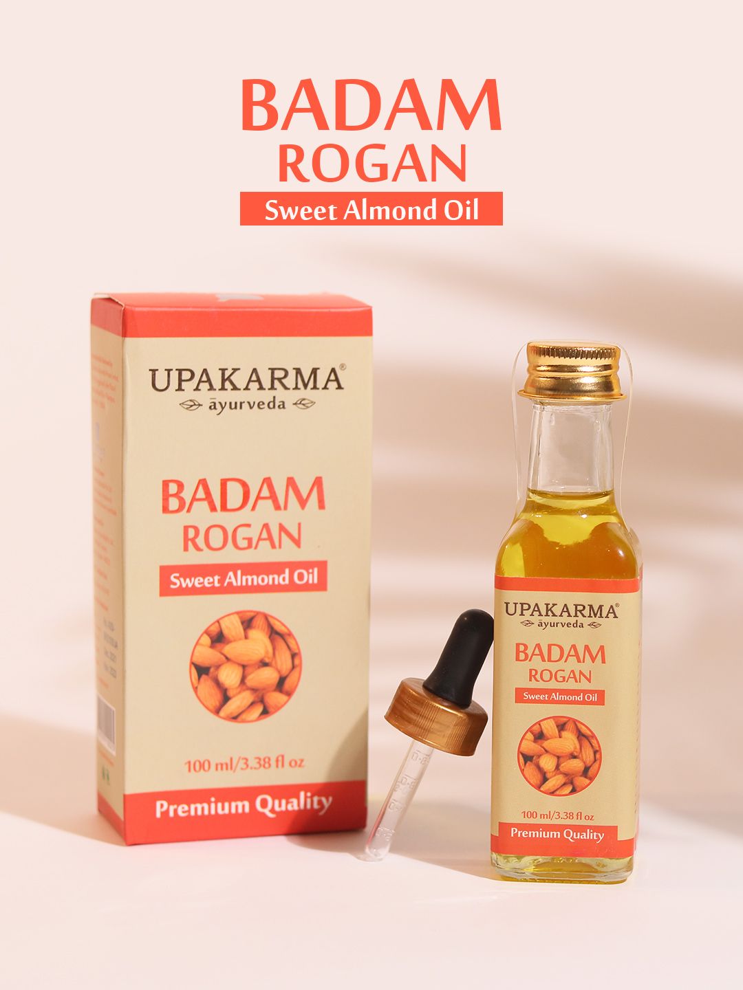 UPAKARMA Pure & Natural Cold Pressed Sweet Almond Oil Badam Rogan Oil 100ml Price in India