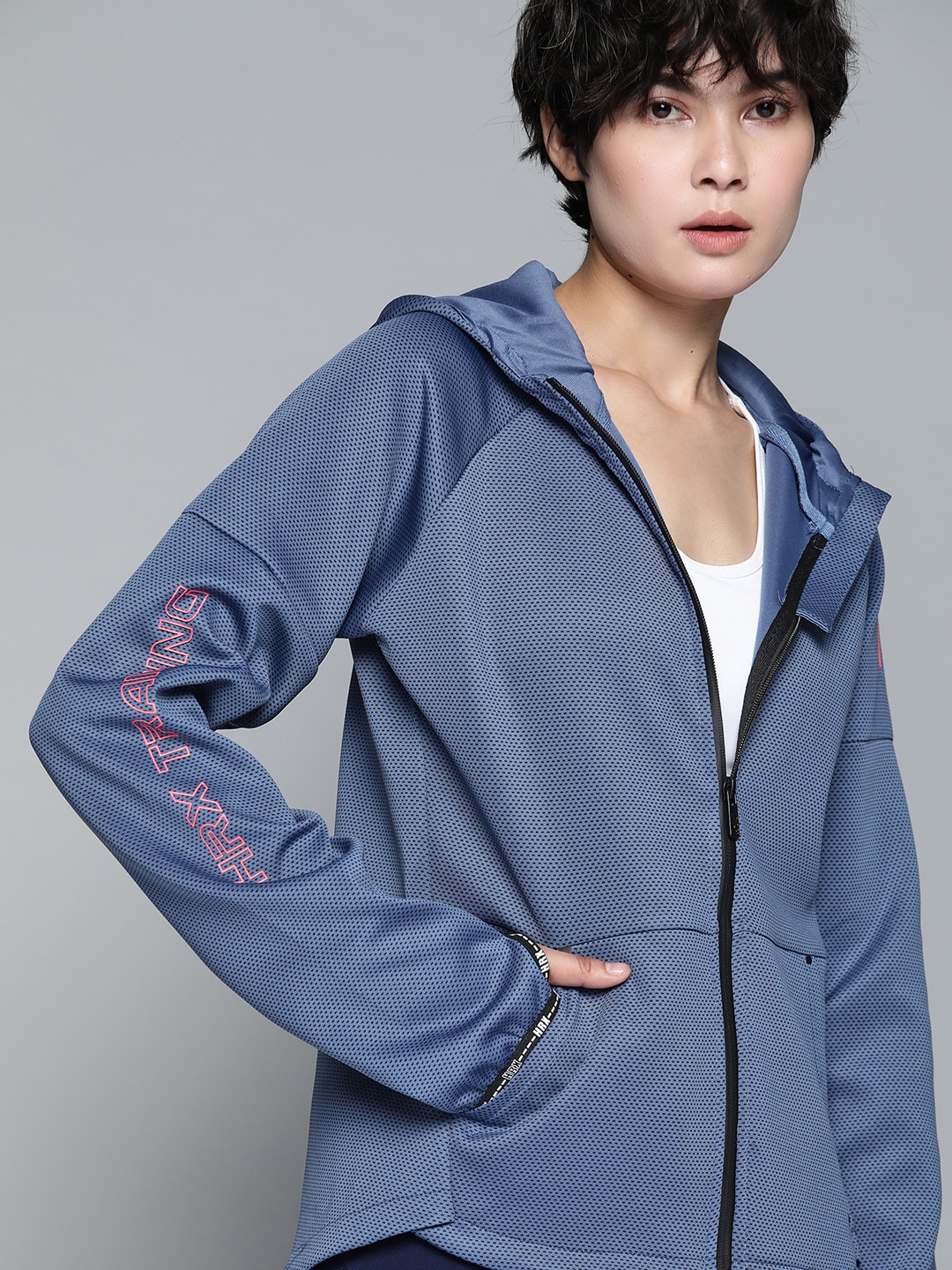 HRX By Hrithik Roshan Training Women Ink Blue Rapid-Dry Jackets Price in India
