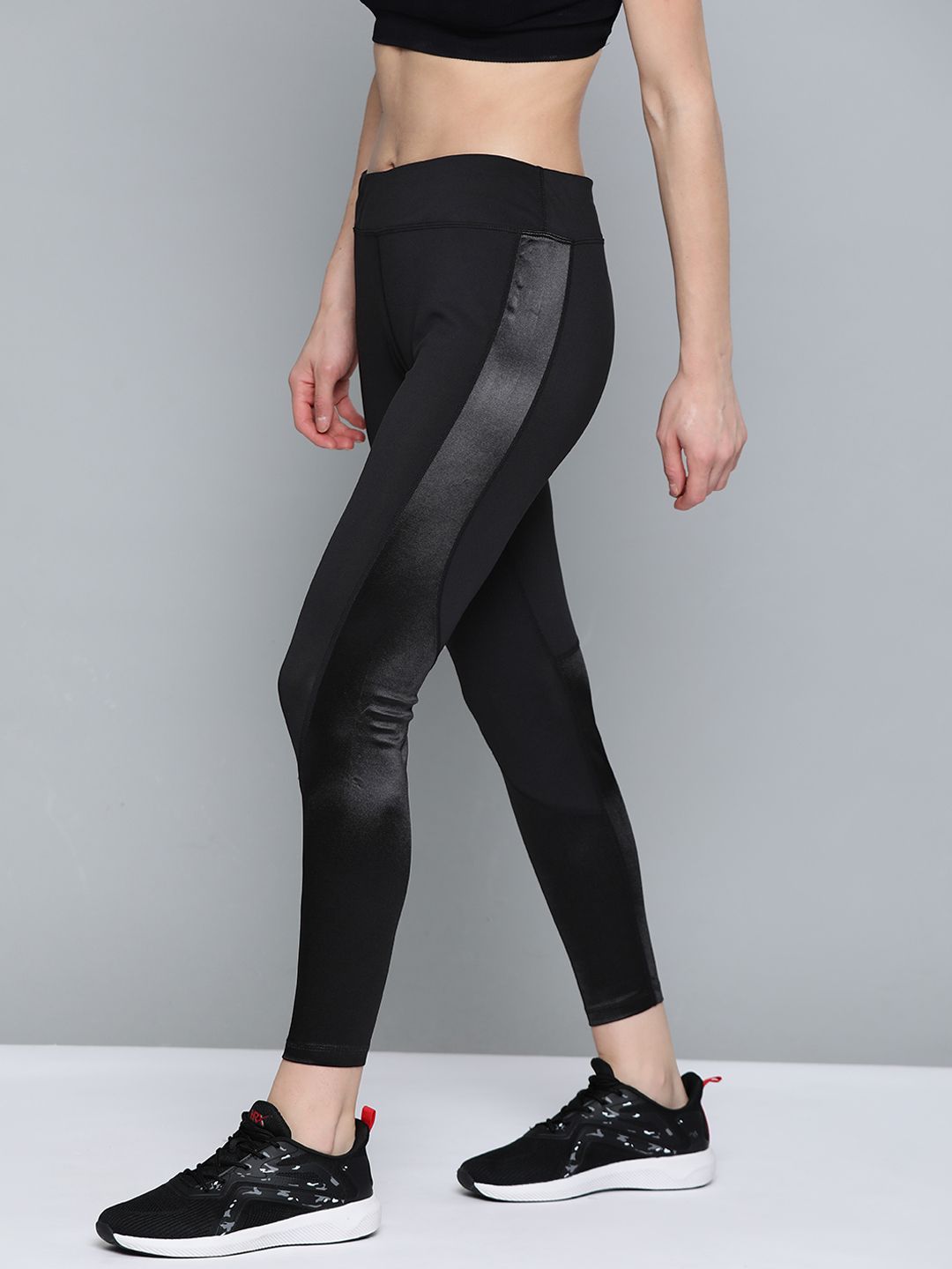 HRX By Hrithik Roshan Training Women Jet Black Rapid-Dry Tights Price in India