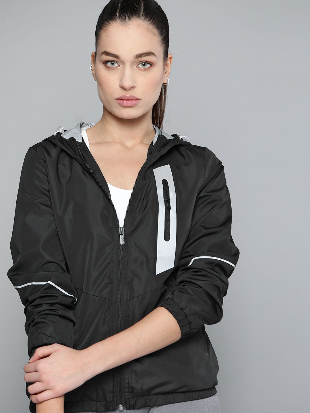 HRX By Hrithik Roshan Training Women Black Rapid-Dry Solid Jacket Price in India