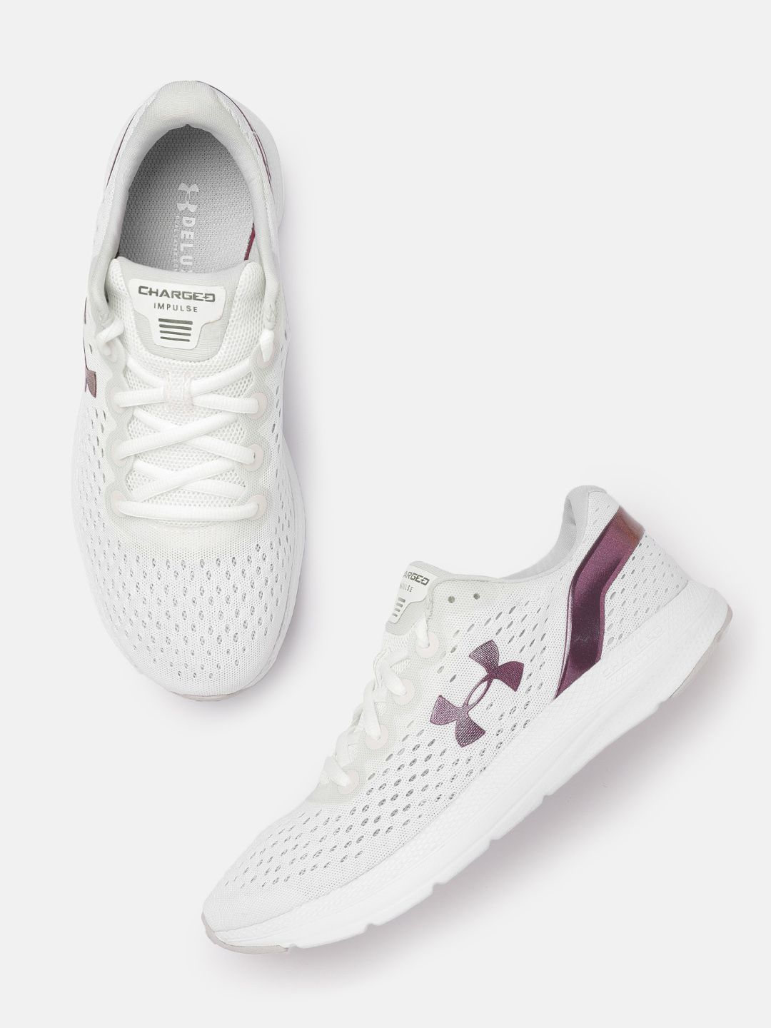 UNDER ARMOUR Women White Charged Impulse Shft Woven Design Running Shoes Price in India