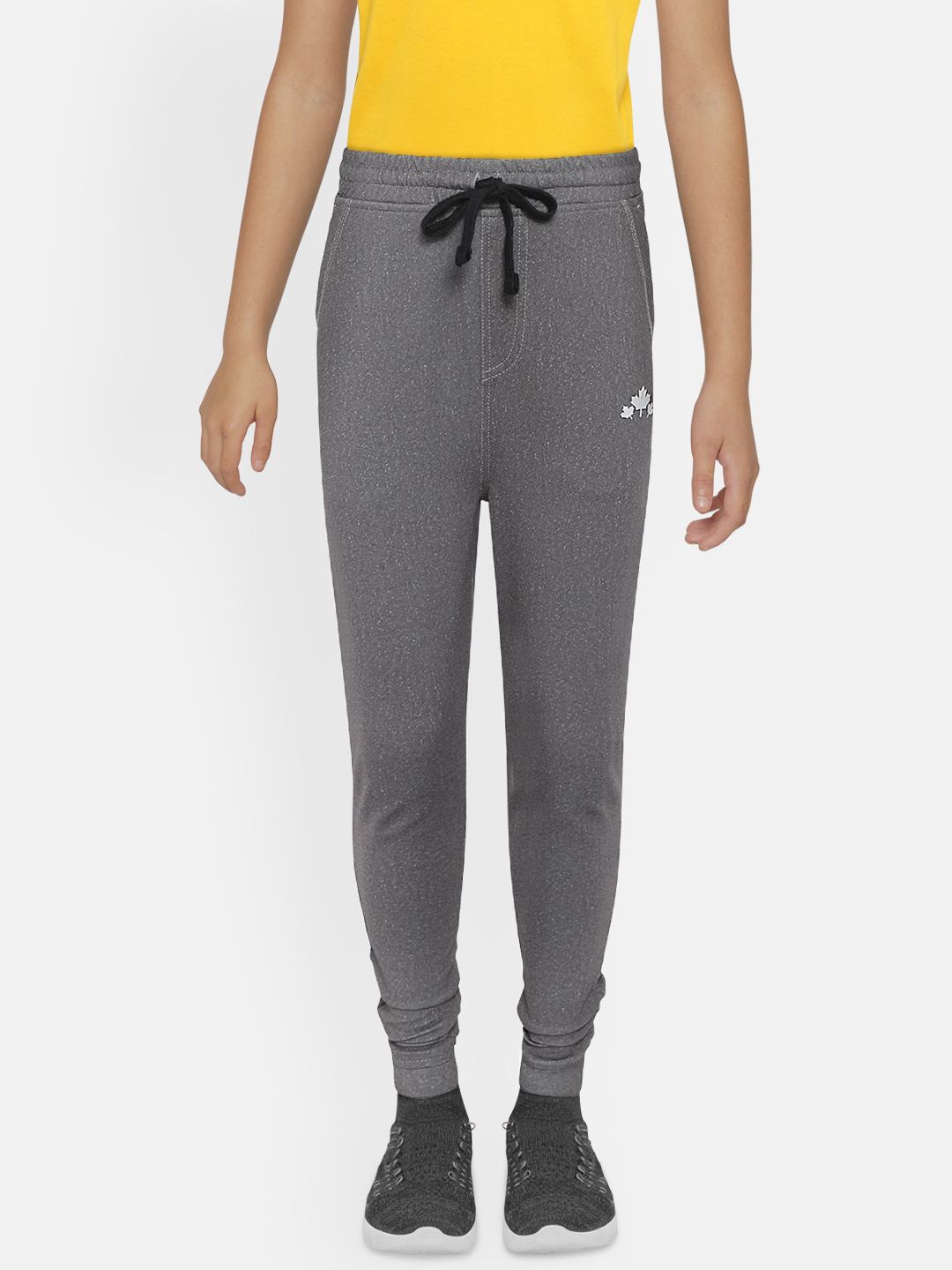 Rute Boys Charcoal Grey Pure Cotton Slim Fit Solid Joggers