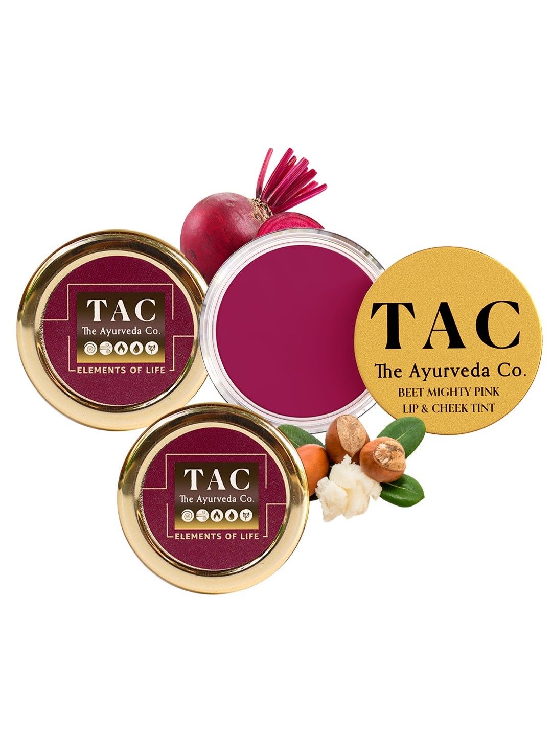 TAC - The Ayurveda Co. Beetroot Tinted Lip Balm, Butter & Scrub for Dry & Chapped Lips Price in India