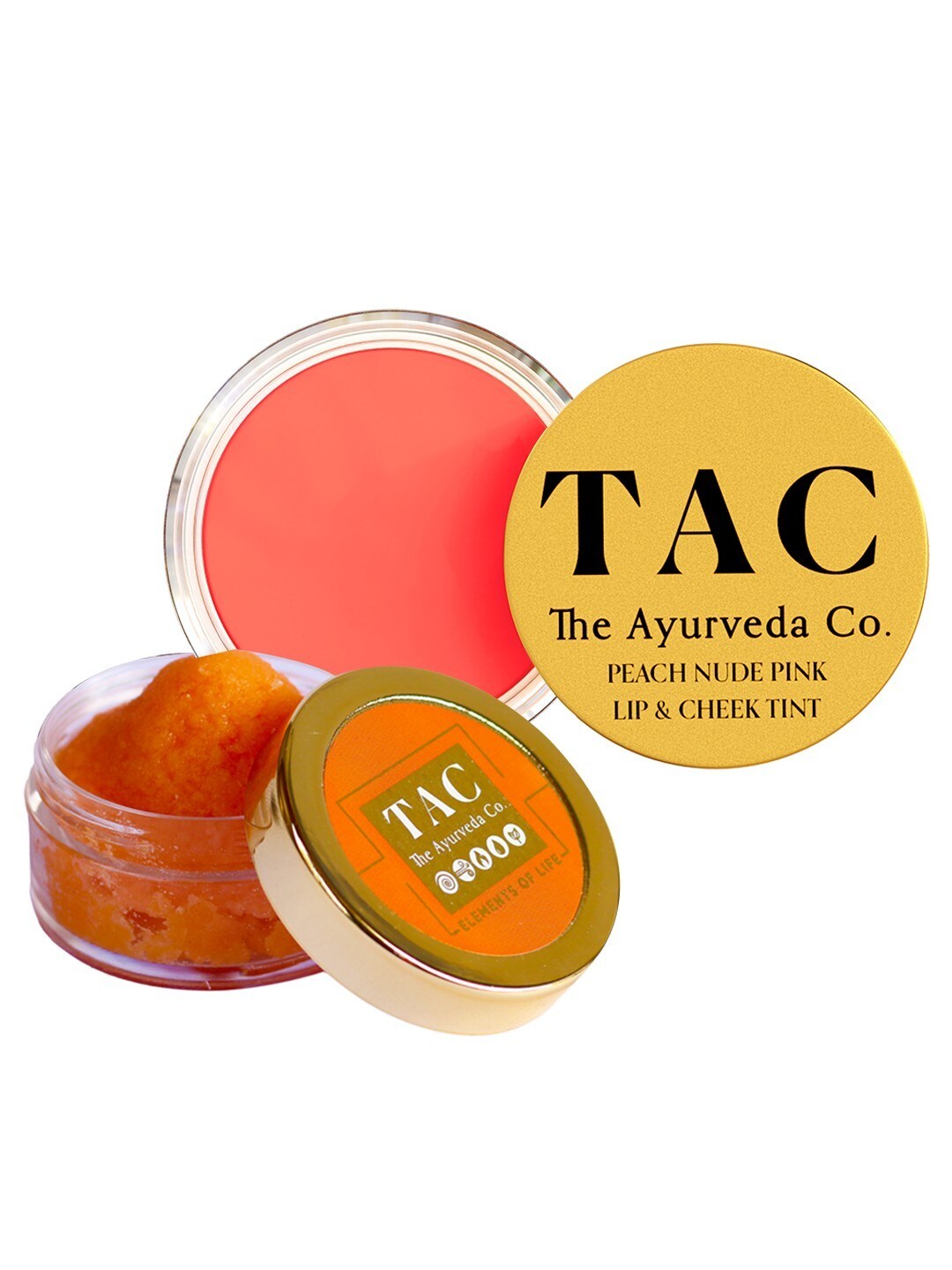 TAC - The Ayurveda Co. Peach Lip And Cheek Tinted Balm & Vitamin C, E Lip Scrub Price in India