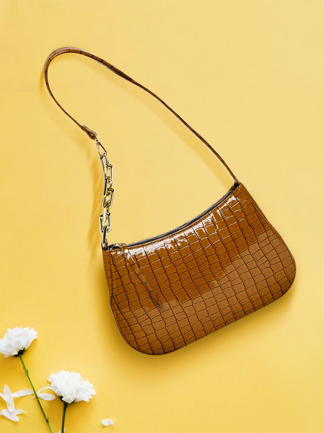 Apsis Women Brown Textured Shoulder Bag Price in India