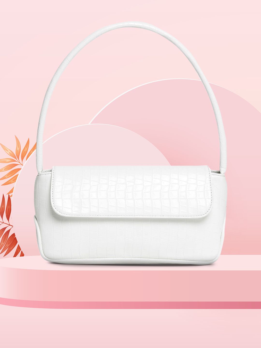 Apsis White Textured Glossy Structured Handheld Bag Price in India