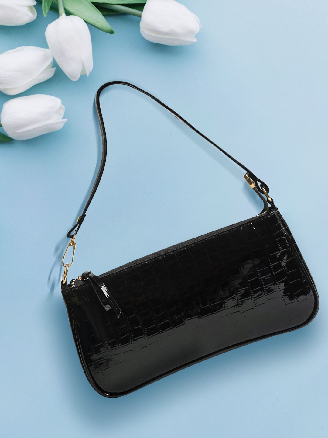 Apsis Black Textured Structured Handheld Bag Price in India