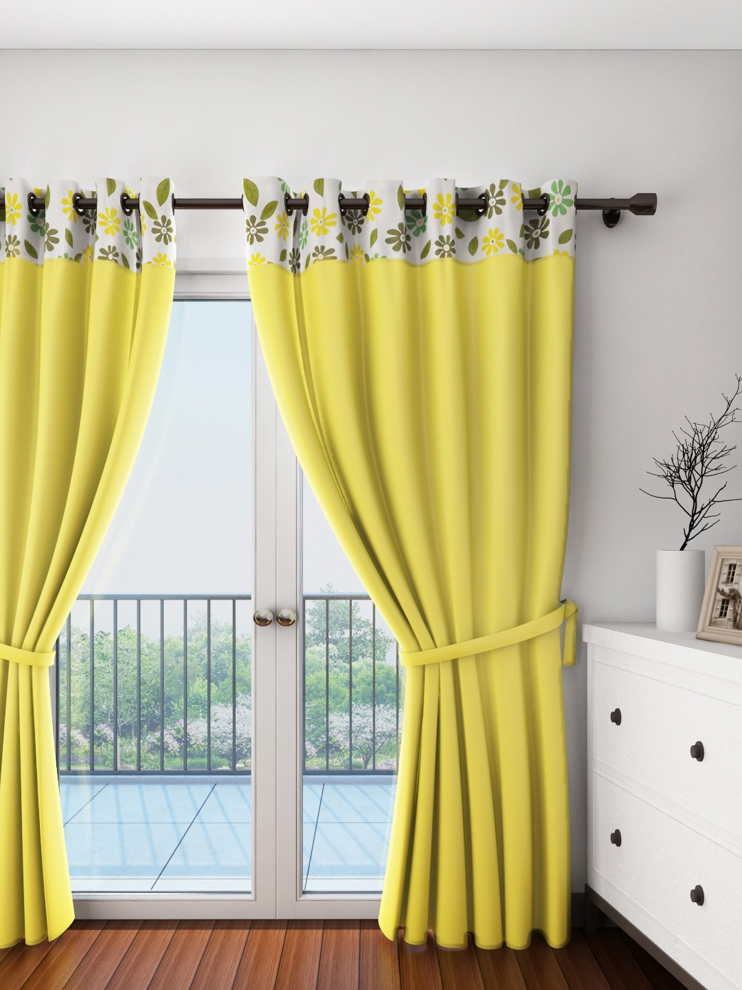 SWAYAM Yellow Single Door Curtain Price in India