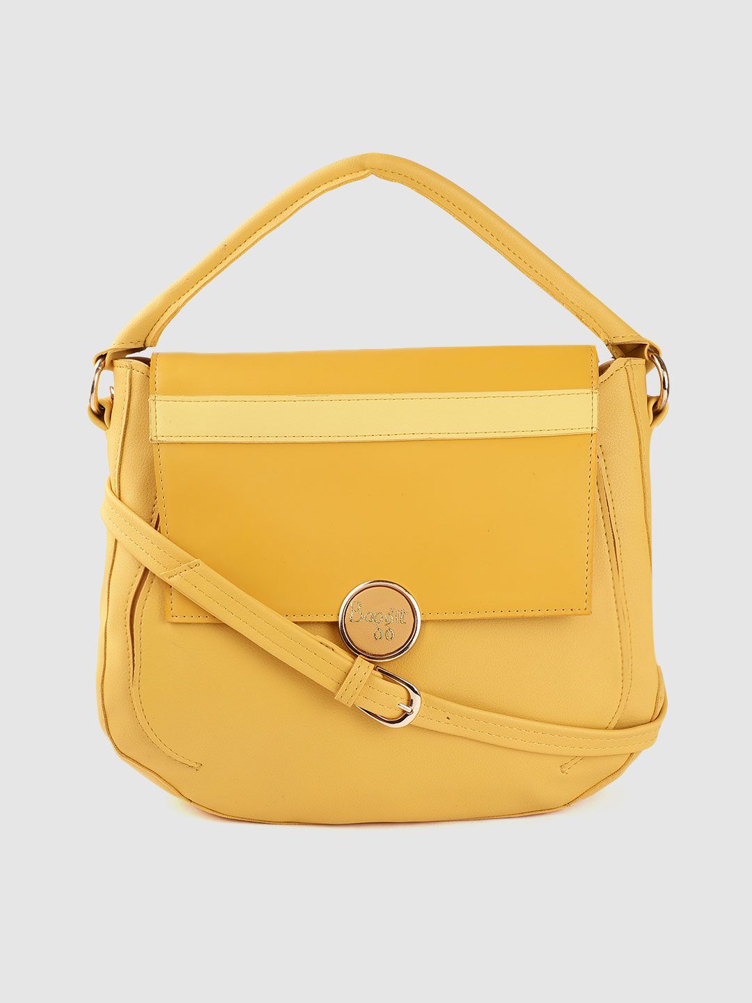 Baggit Yellow Solid Handheld Bag Price in India